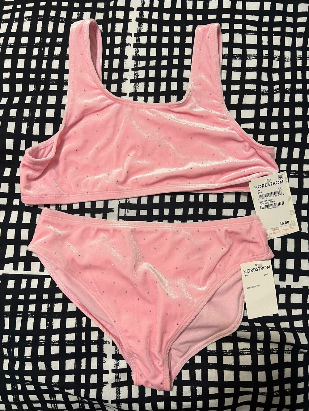Nordstrom Pink Shimmer Two-Piece Swim Set